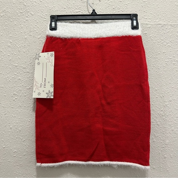 Planet Gold Pencil Knit Christmas Skirt with Sequin Bow NWT - Picture 3 of 6